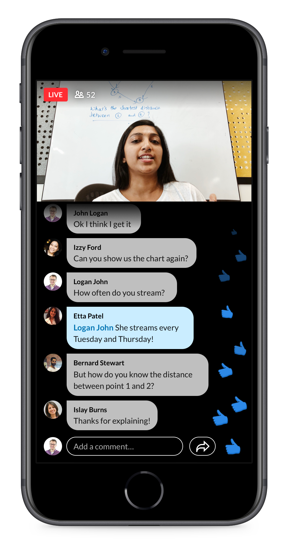 LinkedIn Live display phone